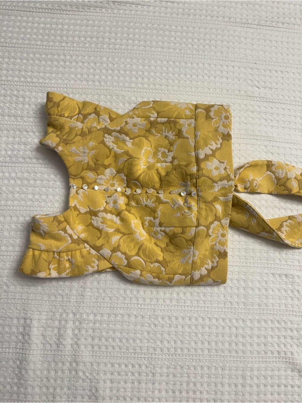 Sezane Yellow and White Floral Tie-Back Crop Top BRAND NEW W/O TAGS - Picture 5 of 8